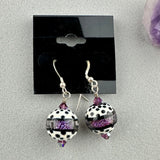 PURPLE PEOPLE EATER ~ HANDMADE GLASS BEAD EARRINGS