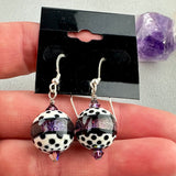 PURPLE PEOPLE EATER ~ HANDMADE GLASS BEAD EARRINGS
