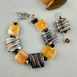 ZEBRA TRAIL ~ HANDMADE GLASS BEAD BRACELET