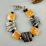 ZEBRA TRAIL ~ HANDMADE GLASS BEAD BRACELET