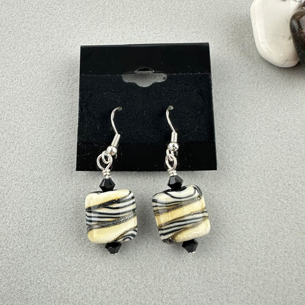 ZEBRA AVENUE II ~ HANDMADE GLASS EARRINGS