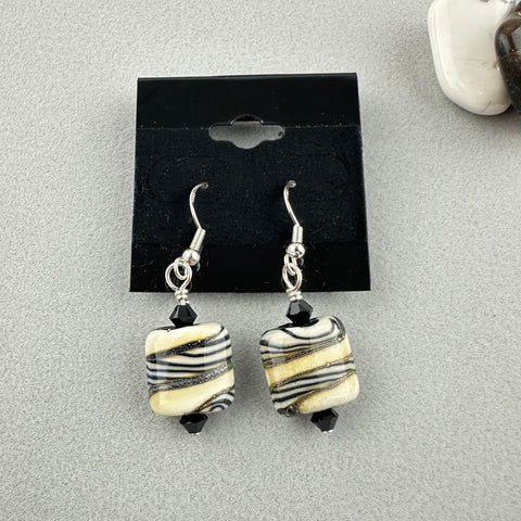 ZEBRA AVENUE II ~ HANDMADE GLASS EARRINGS
