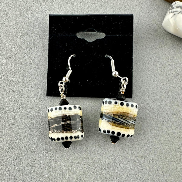 ZEBRA AVENUE ~ HANDMADE GLASS EARRINGS