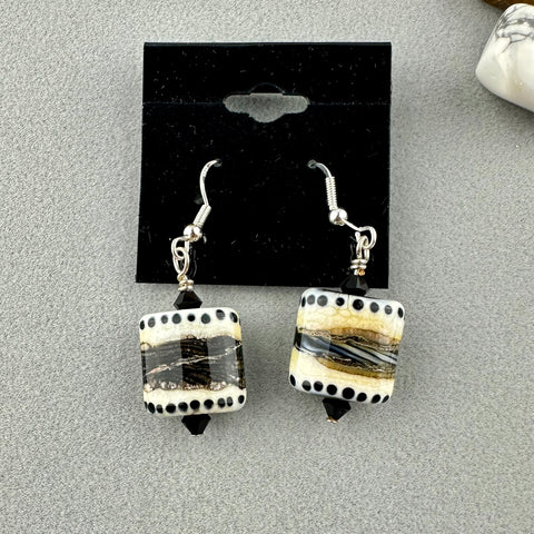 ZEBRA AVENUE ~ HANDMADE GLASS EARRINGS
