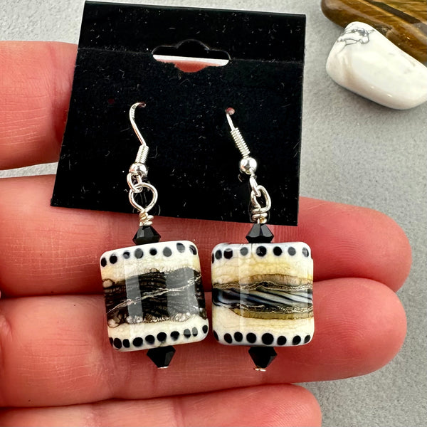 ZEBRA AVENUE ~ HANDMADE GLASS EARRINGS