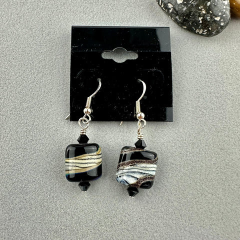 ZEBRA TRAIL II ~ HANDMADE GLASS EARRINGS