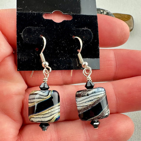 ZEBRA TRAIL II ~ HANDMADE GLASS EARRINGS