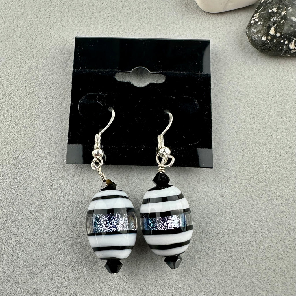 OREO ~ HANDMADE GLASS BEAD EARRINGS