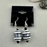 OREO ~ HANDMADE GLASS BEAD EARRINGS