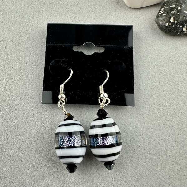 OREO ~ HANDMADE GLASS BEAD EARRINGS