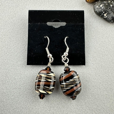 ZEBRA TRAIL III ~ HANDMADE GLASS EARRINGS