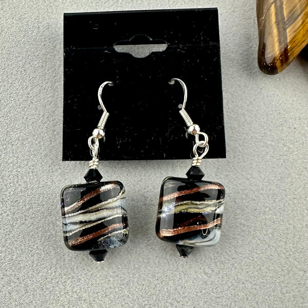 ZEBRA TRAIL ~ HANDMADE GLASS EARRINGS