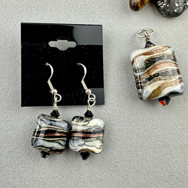 ZEBRA TRAIL ~ HANDMADE GLASS EARRINGS