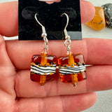 ZEBRA CROSSING ~ HANDMADE GLASS EARRINGS