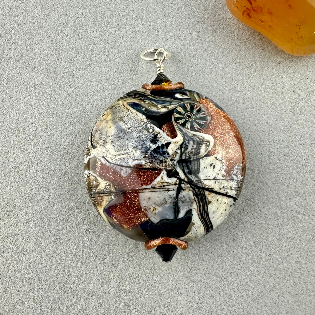 COPPER ECLIPSE ~ HANDMADE GLASS PENDANT