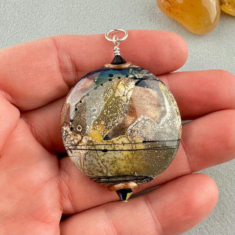COPPER ECLIPSE ~ HANDMADE GLASS PENDANT