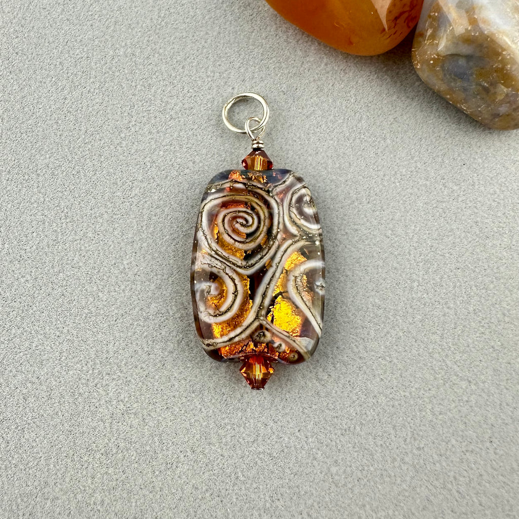 BATIK LABYRINTH V ~ HANDMADE GLASS PENDANT