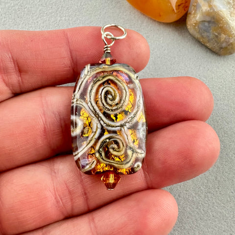 BATIK LABYRINTH V ~ HANDMADE GLASS PENDANT