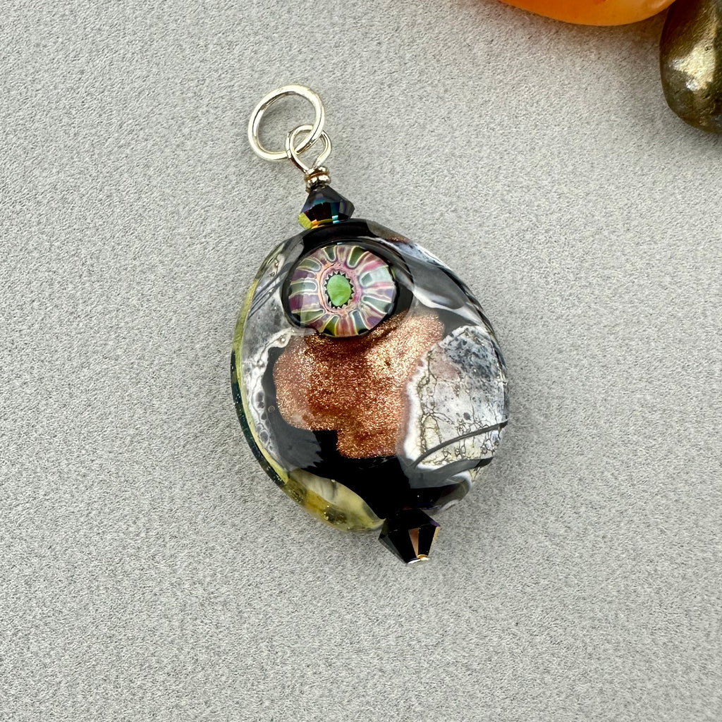 COPPER ECLIPSE ~ HANDMADE GLASS PENDANT