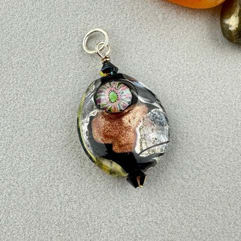 COPPER ECLIPSE ~ HANDMADE GLASS PENDANT