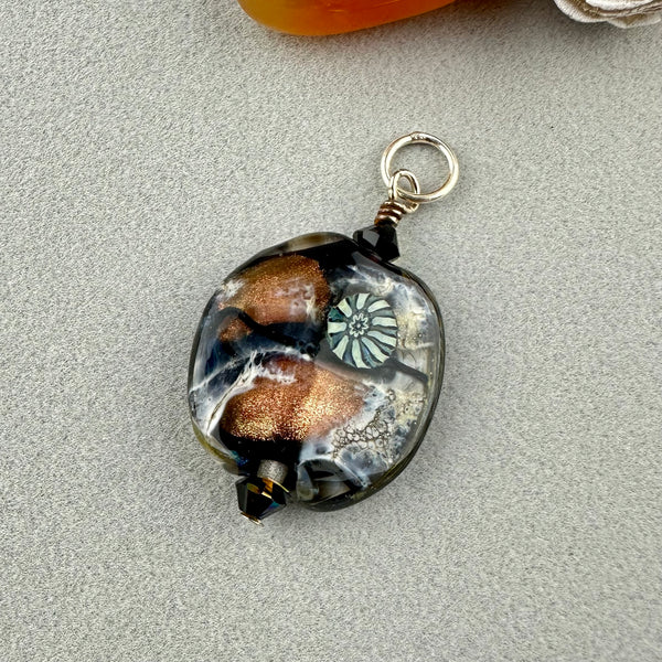 COPPER ECLIPSE IV ~ HANDMADE GLASS PENDANT