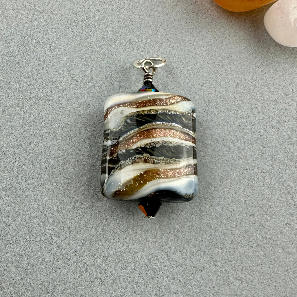 ZEBRA TRAIL II ~ HANDMADE GLASS PENDANT