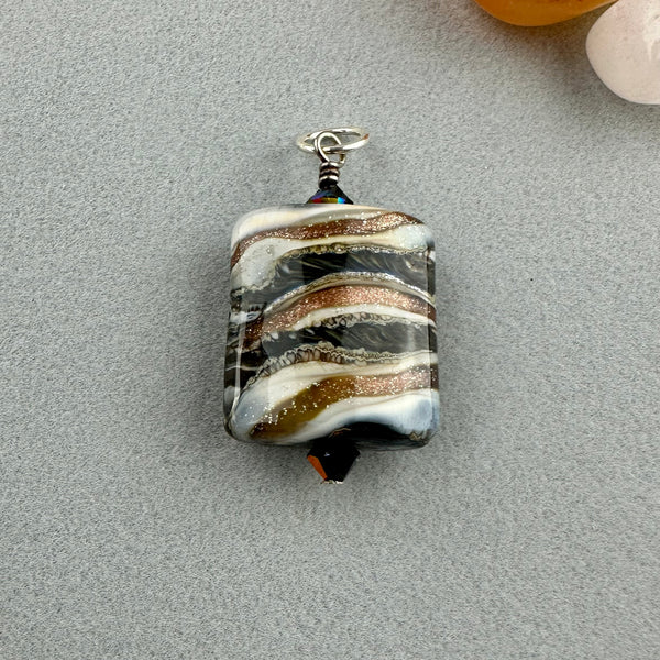 ZEBRA TRAIL II ~ HANDMADE GLASS PENDANT