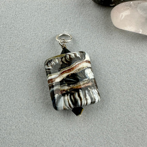 ZEBRA TRAIL II ~ HANDMADE GLASS PENDANT
