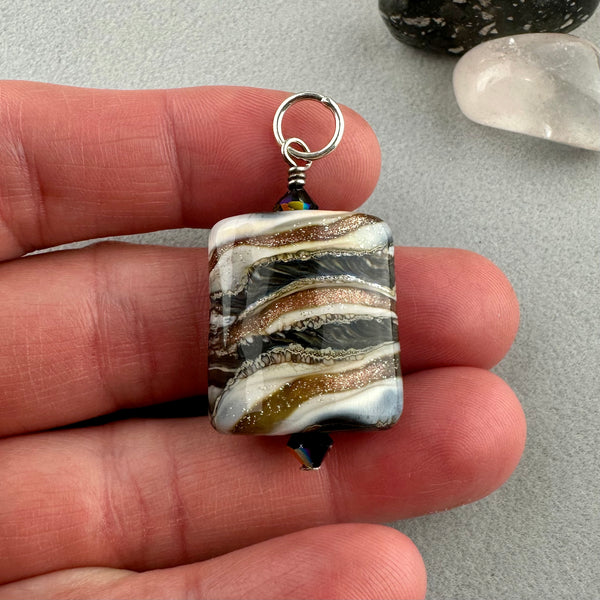 ZEBRA TRAIL II ~ HANDMADE GLASS PENDANT