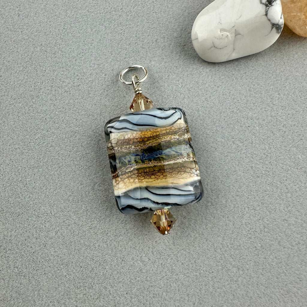ZEBRA AVENUE ~ HANDMADE GLASS PENDANT