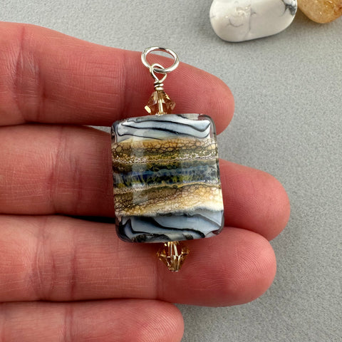 ZEBRA AVENUE ~ HANDMADE GLASS PENDANT