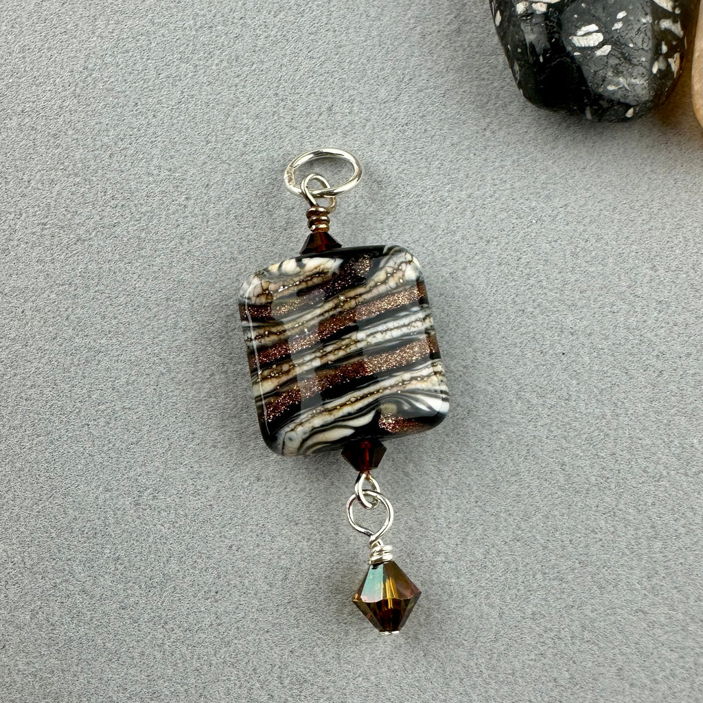 ZEBRA TRAIL ~ HANDMADE GLASS PENDANT