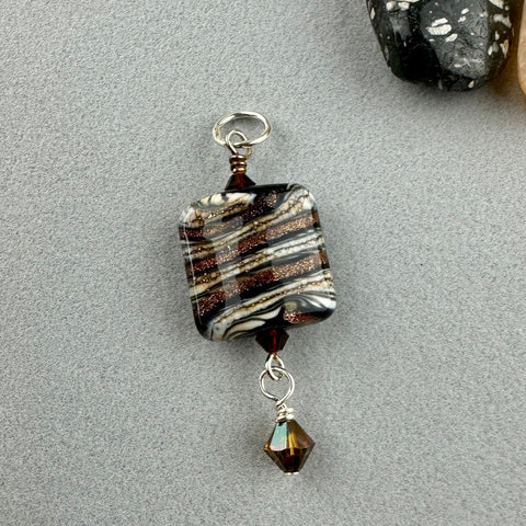 ZEBRA TRAIL ~ HANDMADE GLASS PENDANT