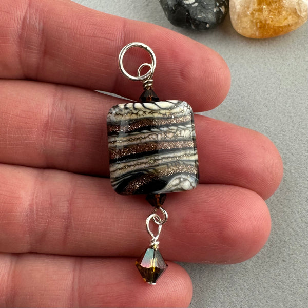 ZEBRA TRAIL ~ HANDMADE GLASS PENDANT
