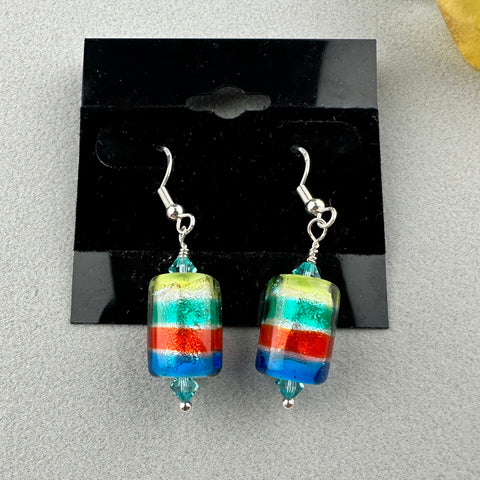 RAINBOW ROLO II ~ HANDMADE GLASS EARRINGS