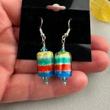 RAINBOW ROLO ~ HANDMADE GLASS EARRINGS