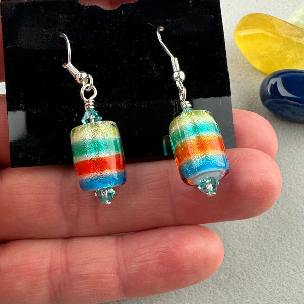RAINBOW ROLO II ~ HANDMADE GLASS EARRINGS