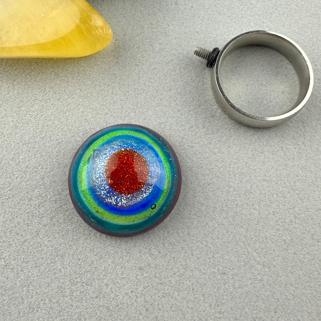 RAINBOW II ~ HANDMADE GLASS RING TOPPER