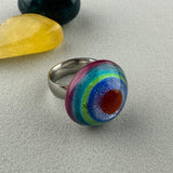 RAINBOW II ~ HANDMADE GLASS RING TOPPER