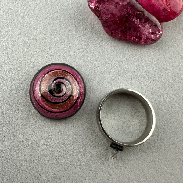 SUGAR PLUM ~ HANDMADE GLASS RING TOPPER