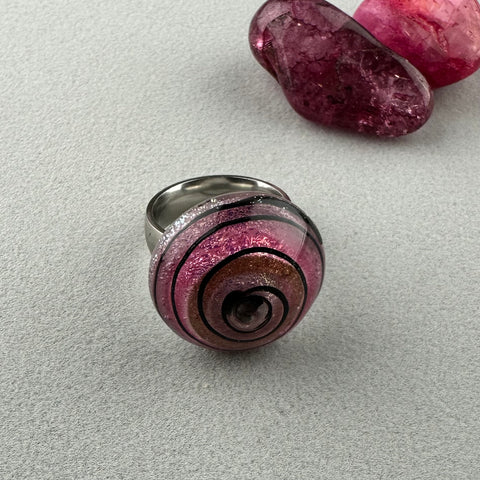 RAINBOW III ~ HANDMADE GLASS RING TOPPER