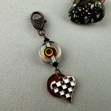 LUCKY PENNY CHARM WITH HANDMADE GLASS BEAD AND HEART CHARM
