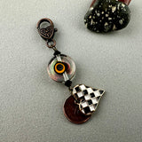 LUCKY PENNY CHARM WITH HANDMADE GLASS BEAD AND HEART CHARM
