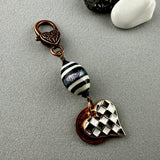 LUCKY PENNY CHARM WITH HANDMADE GLASS BEAD AND HEART CHARM II