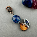 LUCKY PENNY CHARM WITH HANDMADE GLASS BEAD AND EVIL EYE CHARM II