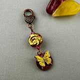 LUCKY PENNY CHARM WITH HANDMADE GLASS BEAD AND BUTTERFLY CHARM IV