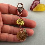 LUCKY PENNY CHARM WITH HANDMADE GLASS BEAD AND BUTTERFLY CHARM IV