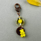 LUCKY PENNY CHARM WITH HANDMADE GLASS BEAD AND GUMMY BEAR CHARM II