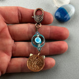 LUCKY PENNY CHARM WITH HANDMADE GLASS BEAD AND BUTTERFLY CHARM V