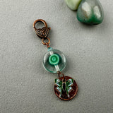 LUCKY PENNY CHARM WITH HANDMADE GLASS BEAD AND BUTTERFLY CHARM VI